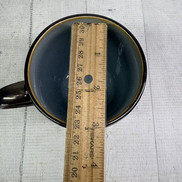 Food Network ANGELICA Light Blue Bronze Metallic 16oz Stoneware Cups Mugs Set 3 - Picture 10 of 16